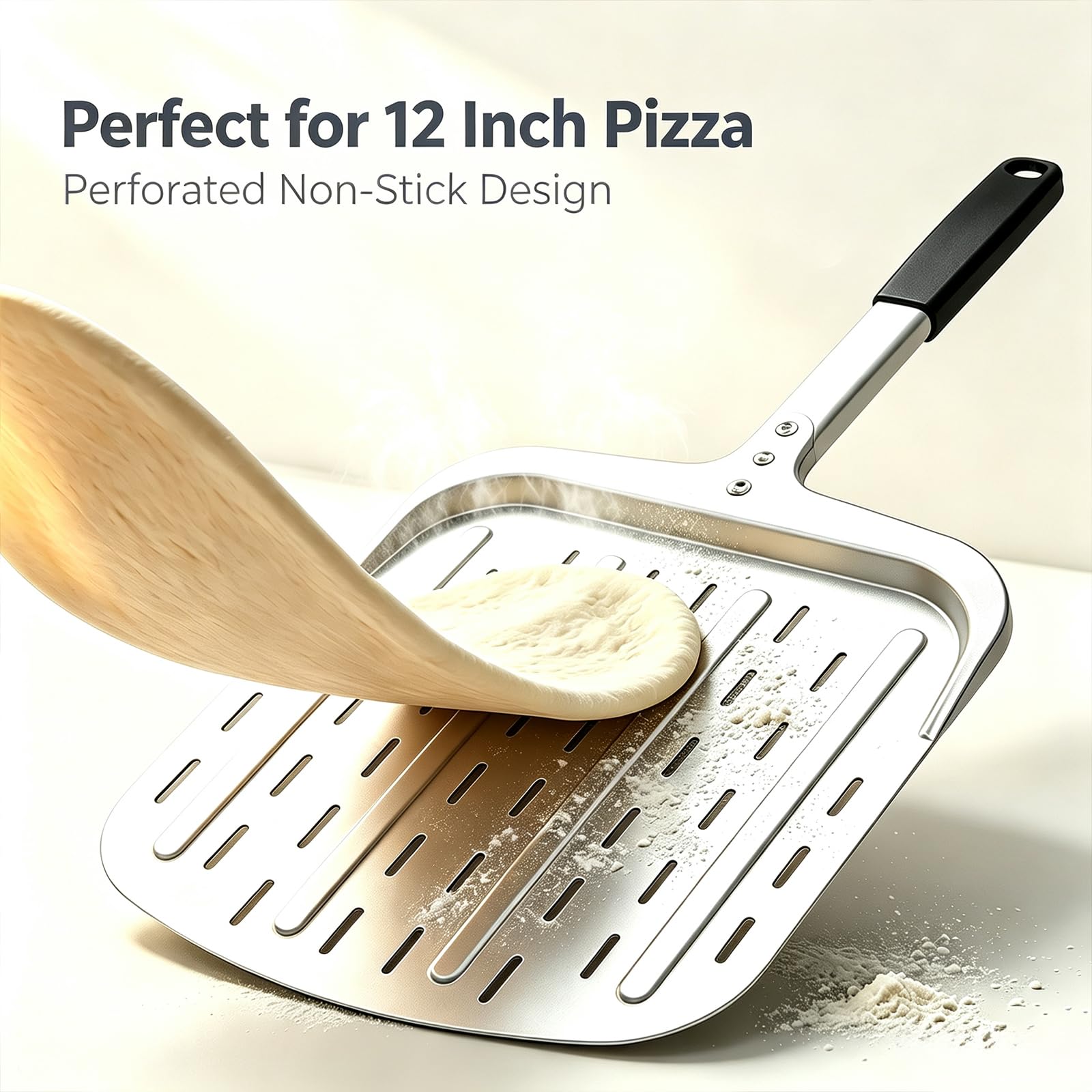 Honsdom long ergonomic handle detail featuring heat-resistant non-slip grip for safe use