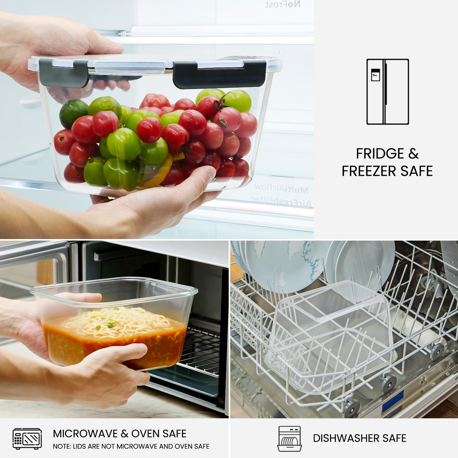Hontent glass dish in oven, oven-safe glass for direct baking and reheating