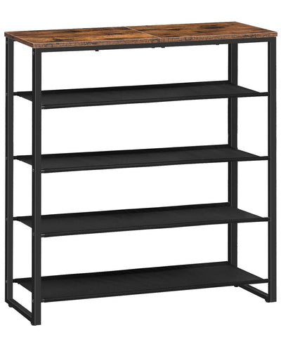 HOOBRO front view showing full 5-tier storage and neat shoes