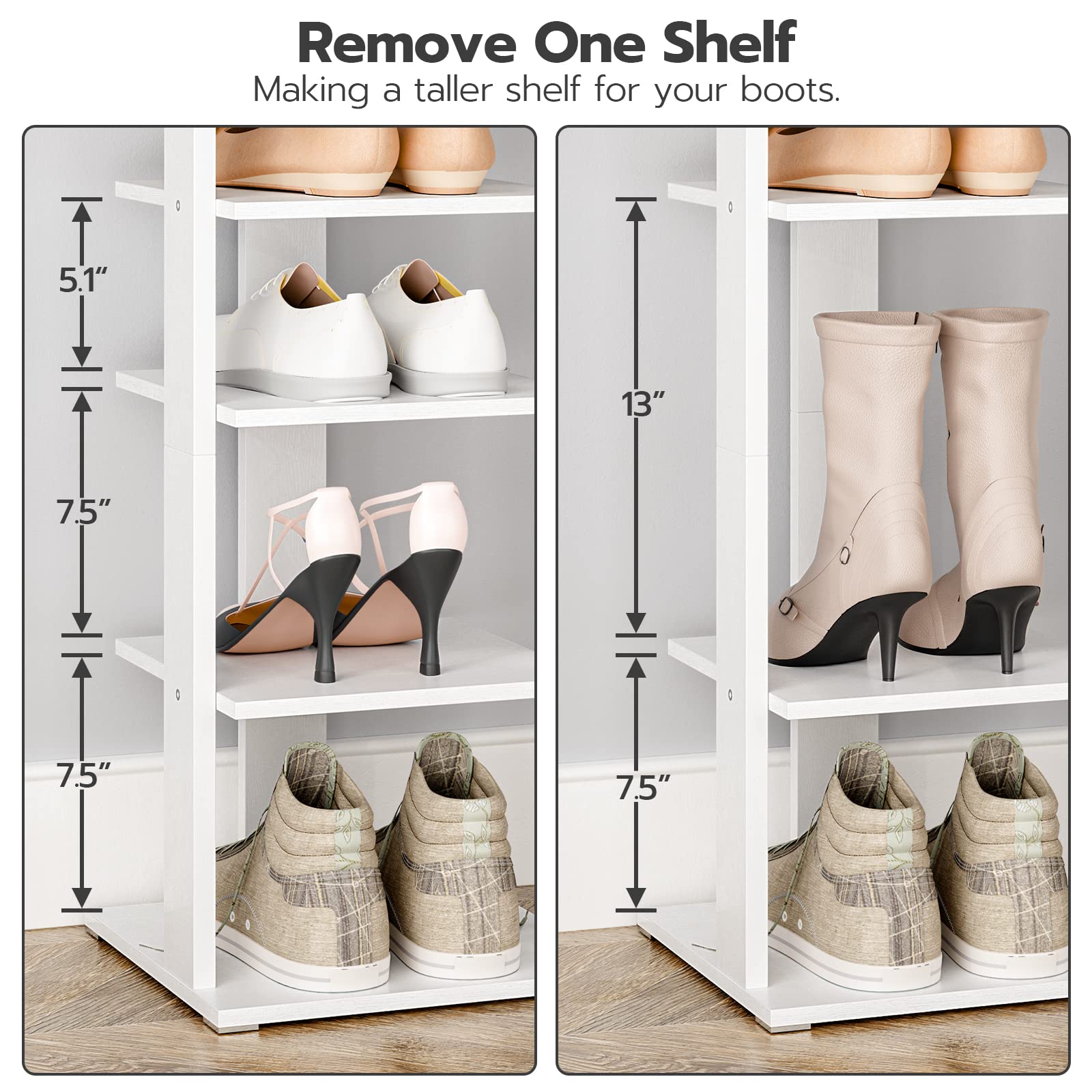 HOOBRO assembled shoe rack in entryway staging to save floor space and add order