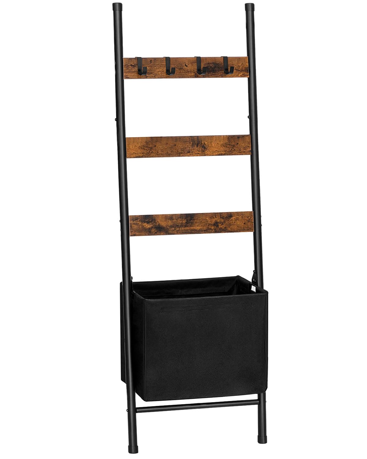 HOOBRO ladder front view showing full storage and rustic look