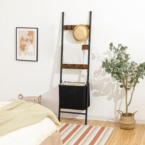 HOOBRO hooks and wooden rods displaying towels and accessories neatly