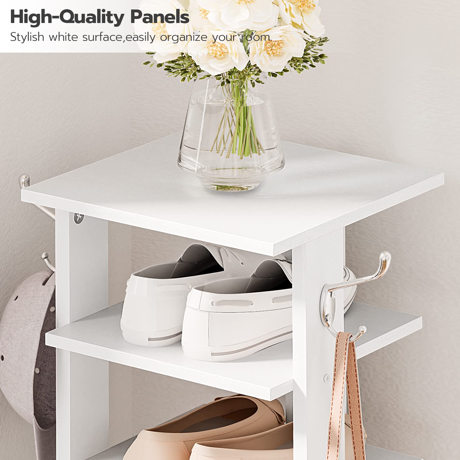 HOOBRO oversized bottom shelf closeup illustrating sturdy base and stability