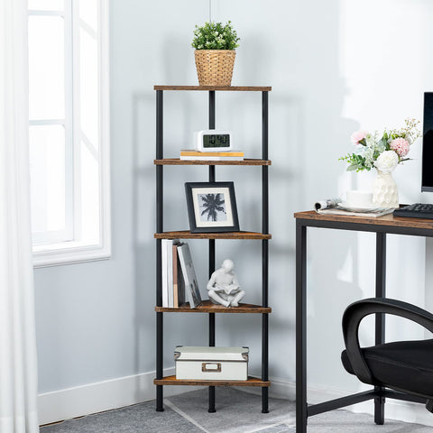 HOOBRO shelf with potted plants on tiers, promotes layered plant display and light exposure