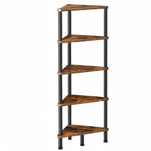 HOOBRO shelf next to ruler showing height 45.3 inches, demonstrates compact vertical scale