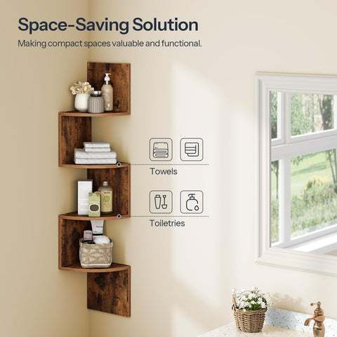 HOOBRO zigzag side profile highlighting curved shelves and retro-modern design
