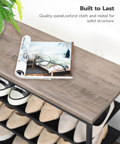 HOOBRO shoe rack styled in entryway with shoes and decor for space-saving benefit