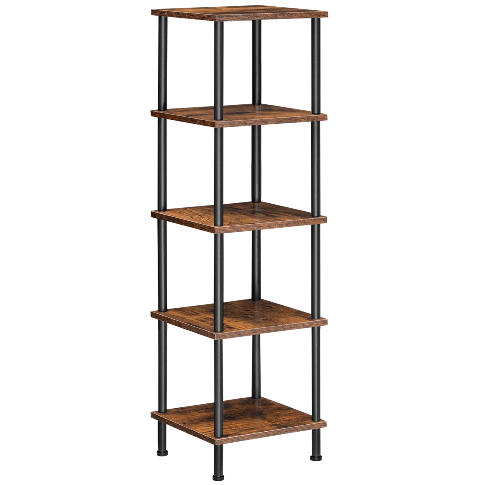 HOOBRO front view of assembled corner shelf showing compact footprint and style
