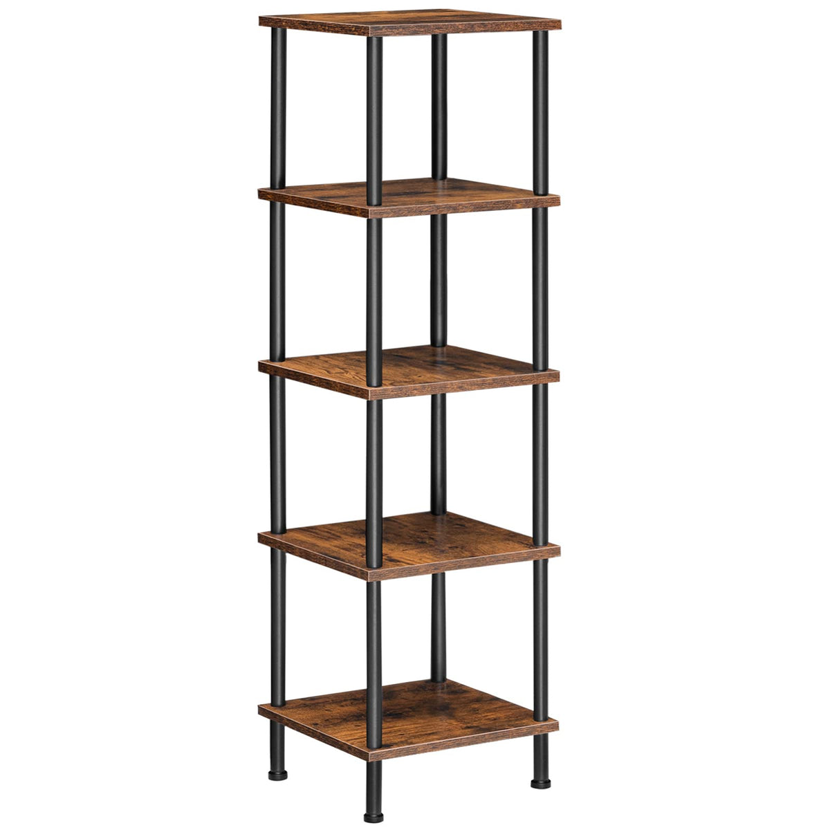 HOOBRO front view of assembled corner shelf showing compact footprint and style