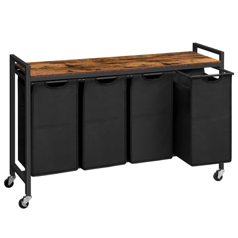 HOOBRO front view showing four compartments and organized laundry