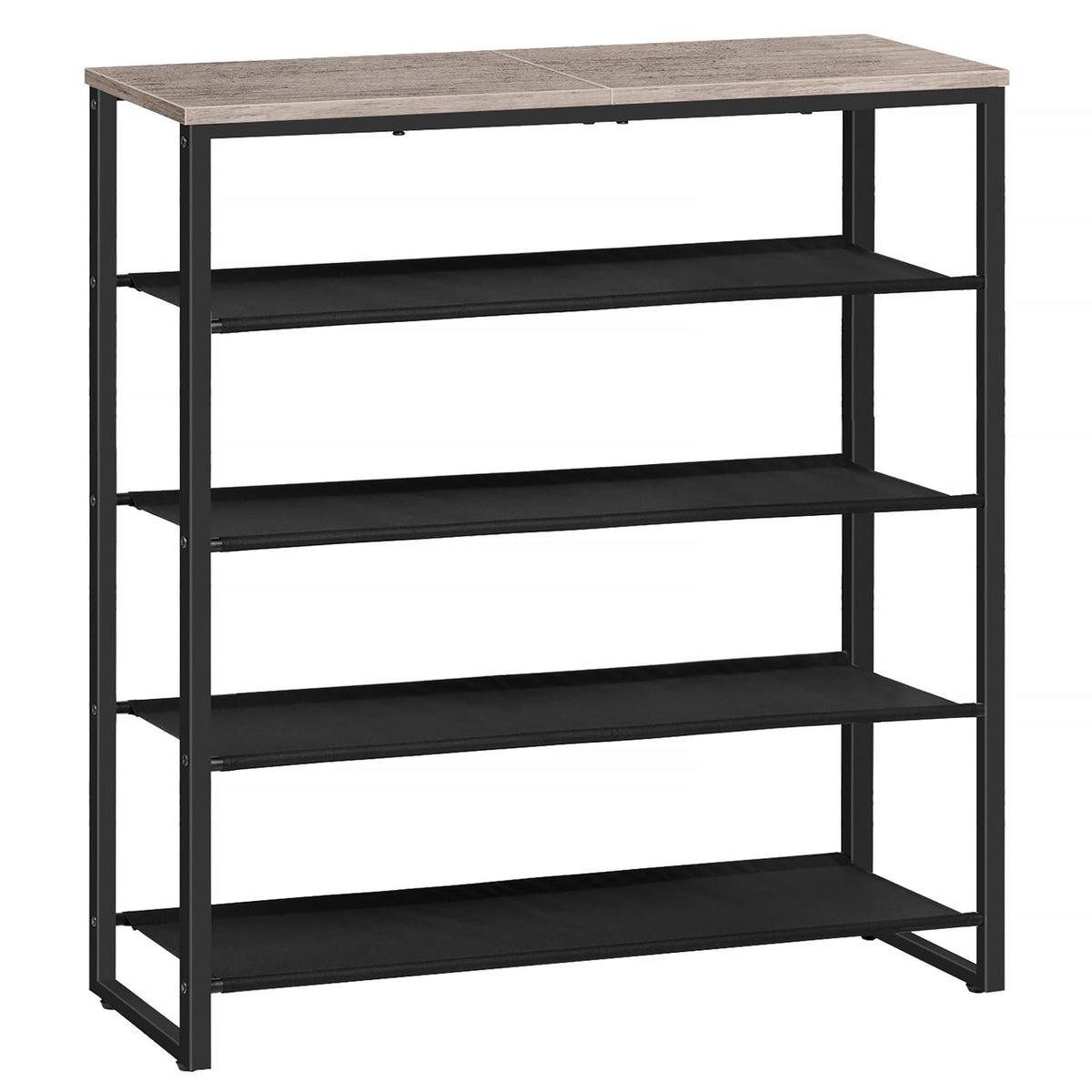HOOBRO front view of assembled shoe rack showing tidy shoe storage