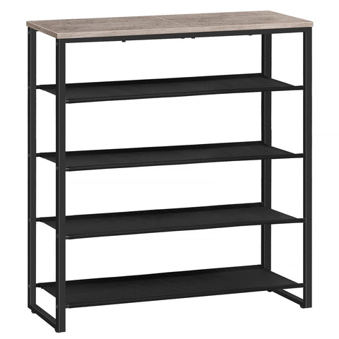 HOOBRO front view of assembled shoe rack showing tidy shoe storage