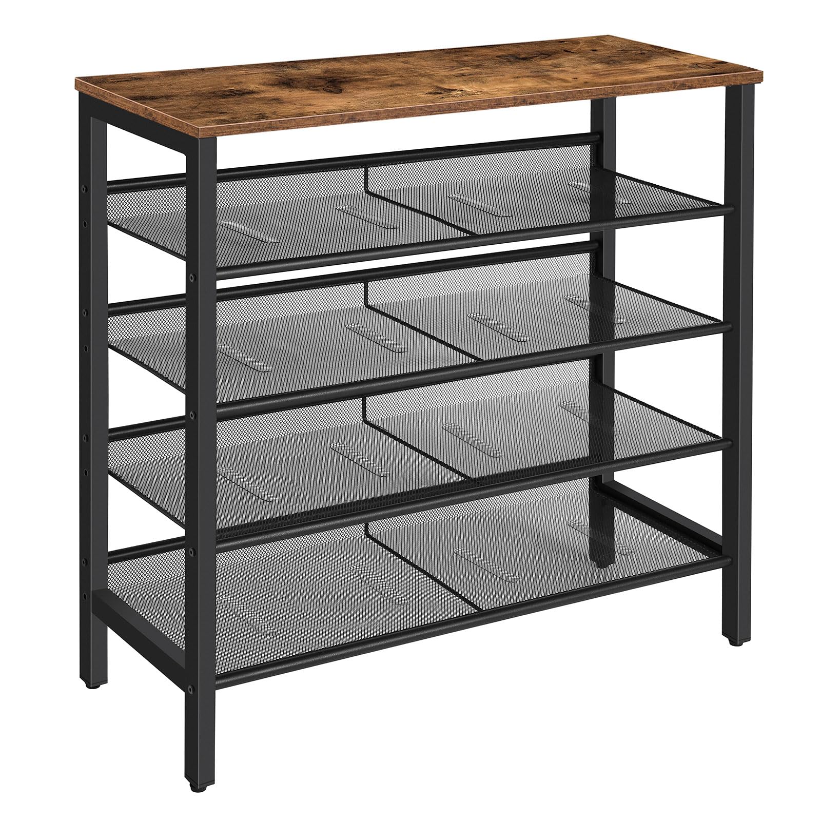 HOOBRO front view showing five-tier organization and tidy footwear