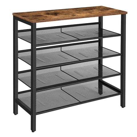 HOOBRO front view showing five-tier organization and tidy footwear