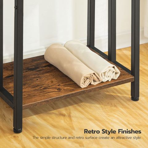 HOOBRO rack in living room displaying blankets for decorative use