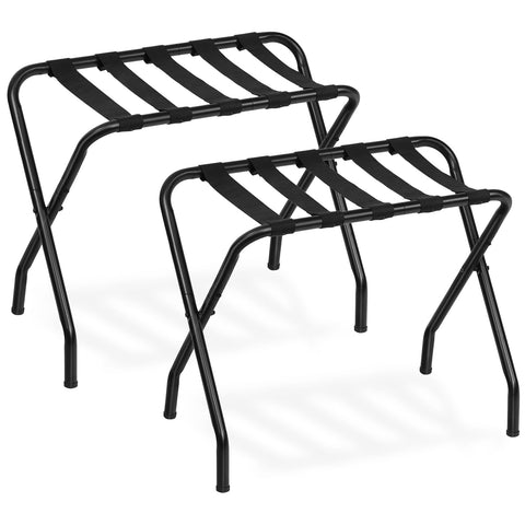HOOBRO front view of luggage rack showing sturdy support and quick setup benefit