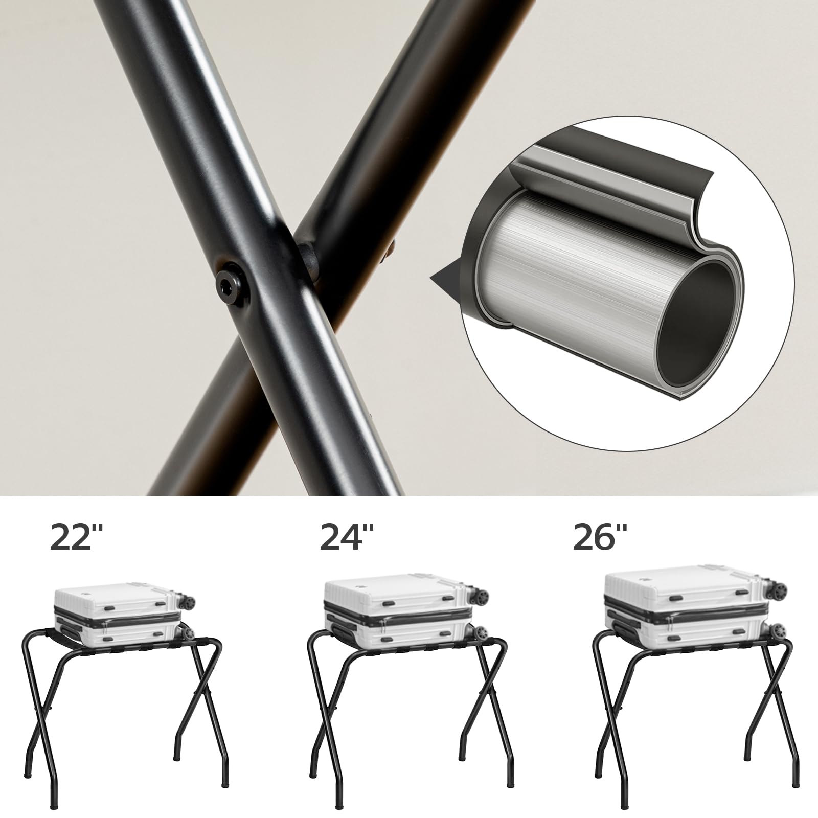 HOOBRO X-shaped frame detail highlighting strong support and durability