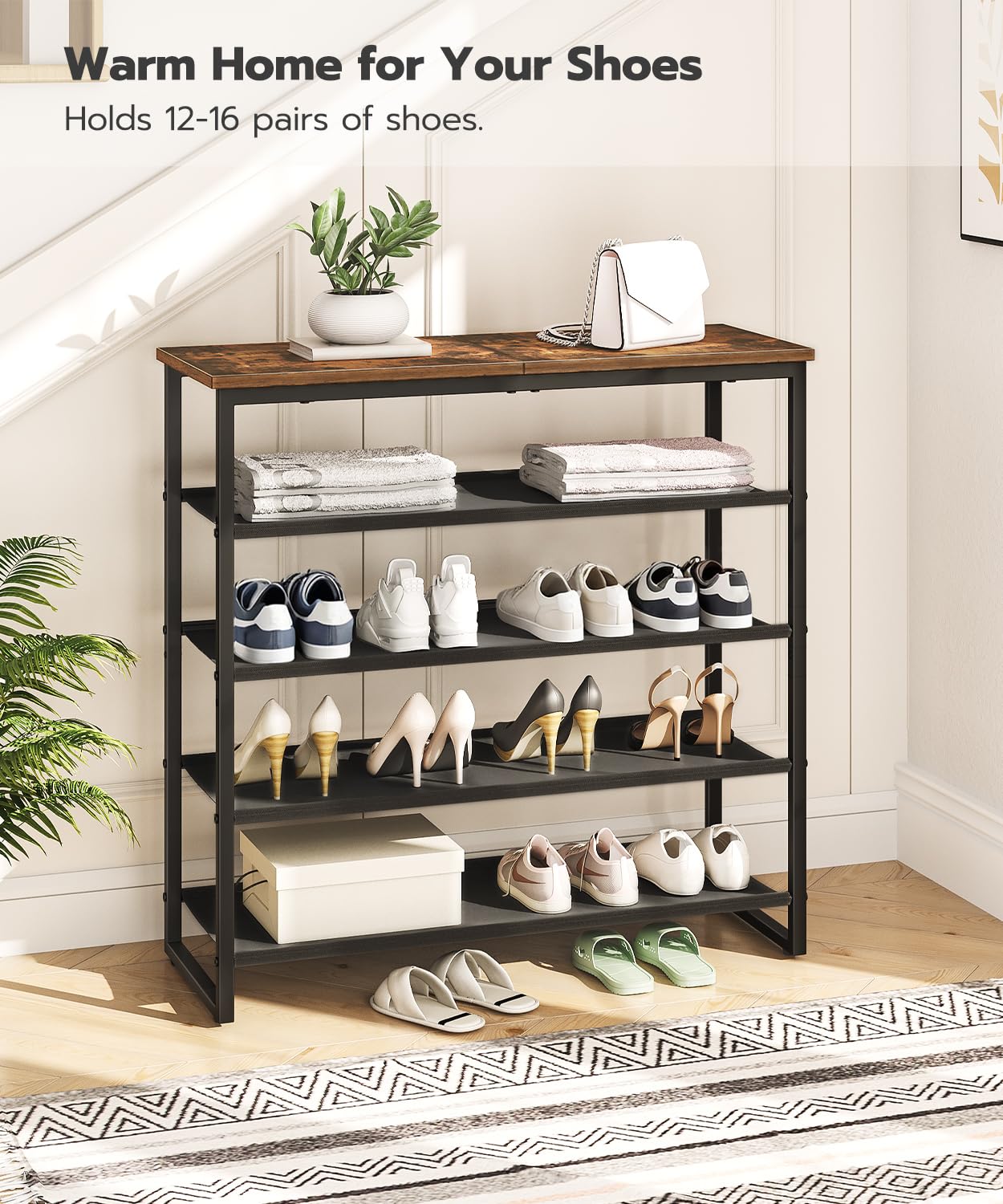 HOOBRO fabric shelf detail showing waterproof oxford texture