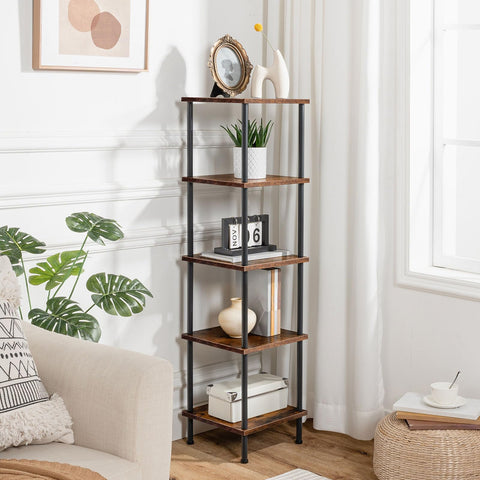 HOOBRO shelves with potted plants illustrating attractive display storage