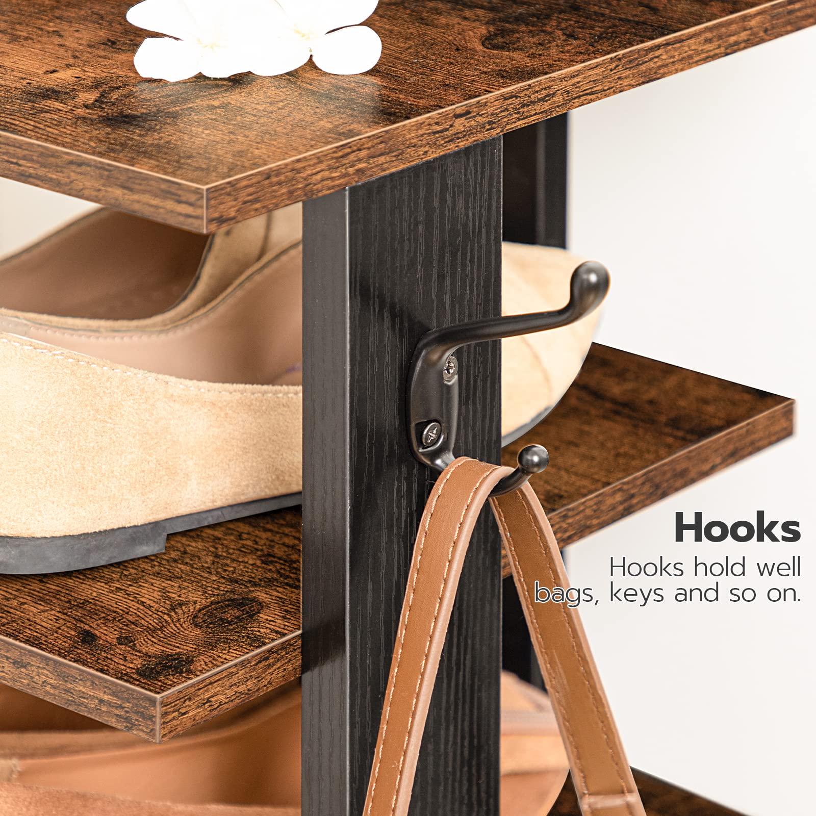 HOOBRO removable shelf demo with boot inserted for flexible storage benefit