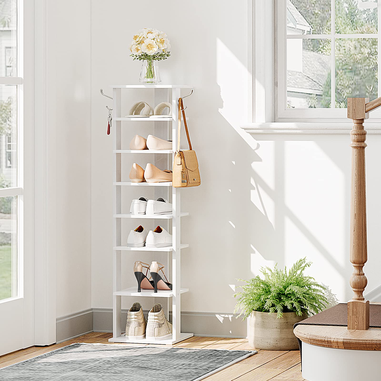 HOOBRO removable shelf removed to show space for boots and taller footwear