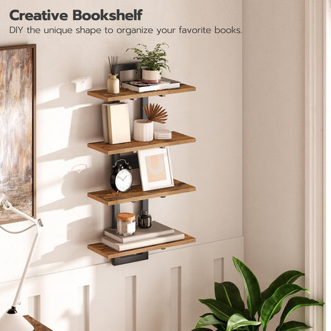 HOOBRO shelf beside book demonstrating scale and useful compact storage