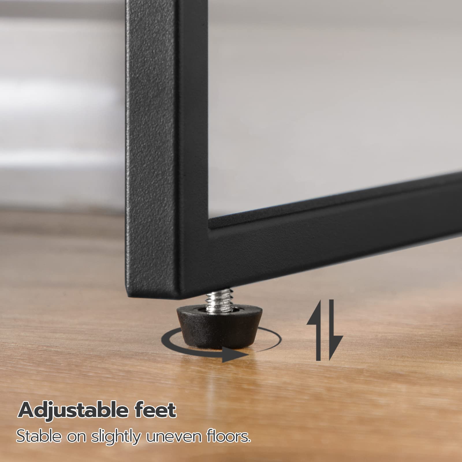 HOOBRO beside a chair for scale showing compact size and visual fit
