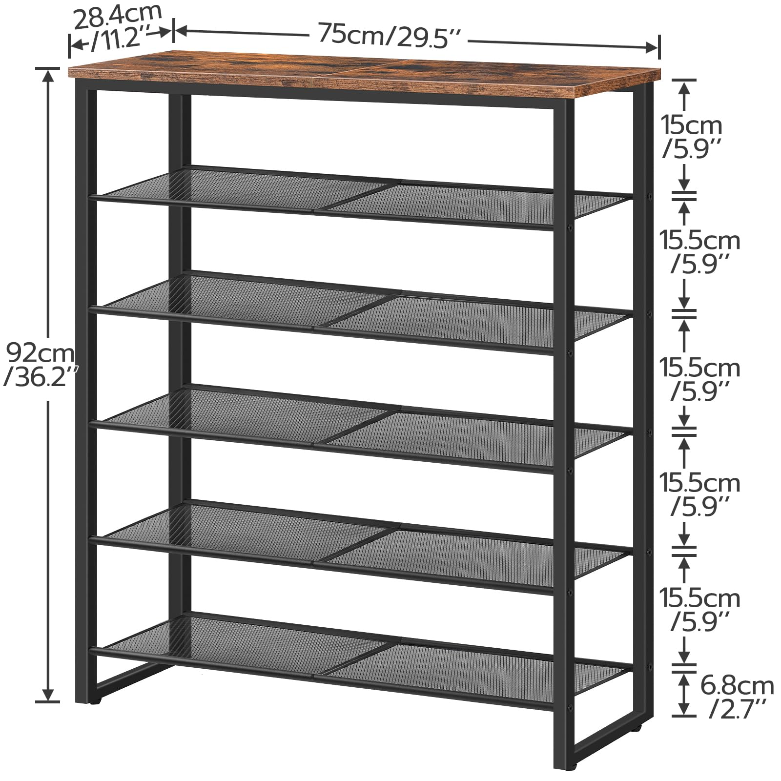 HOOBRO wooden top close-up highlighting rustic brown finish and durable surface