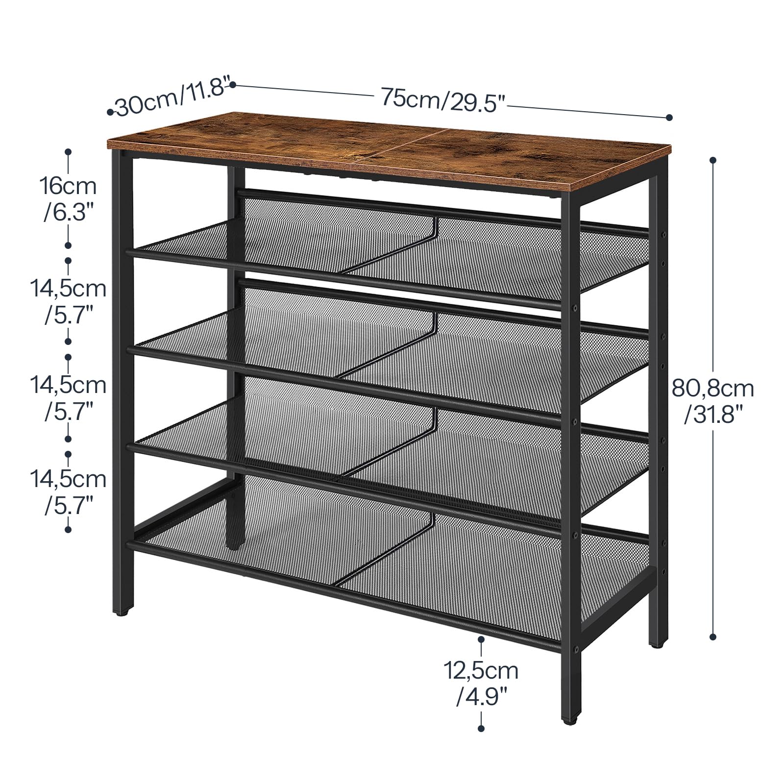 HOOBRO top shelf close-up displaying roomy surface for bags or heavy items