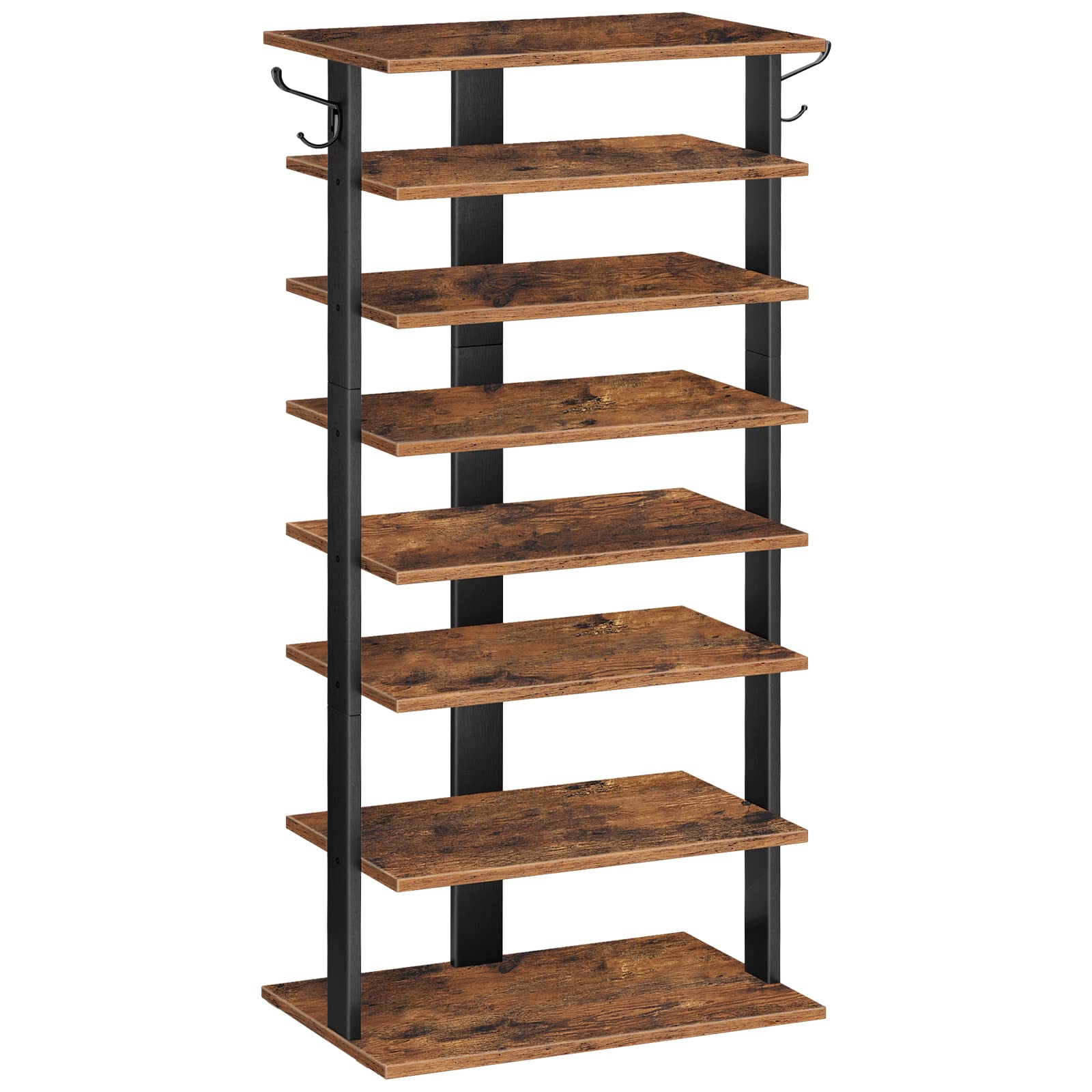 HOOBRO front view of vertical shoe rack showing organized storage benefit