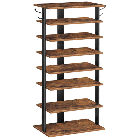 HOOBRO front view of vertical shoe rack showing organized storage benefit