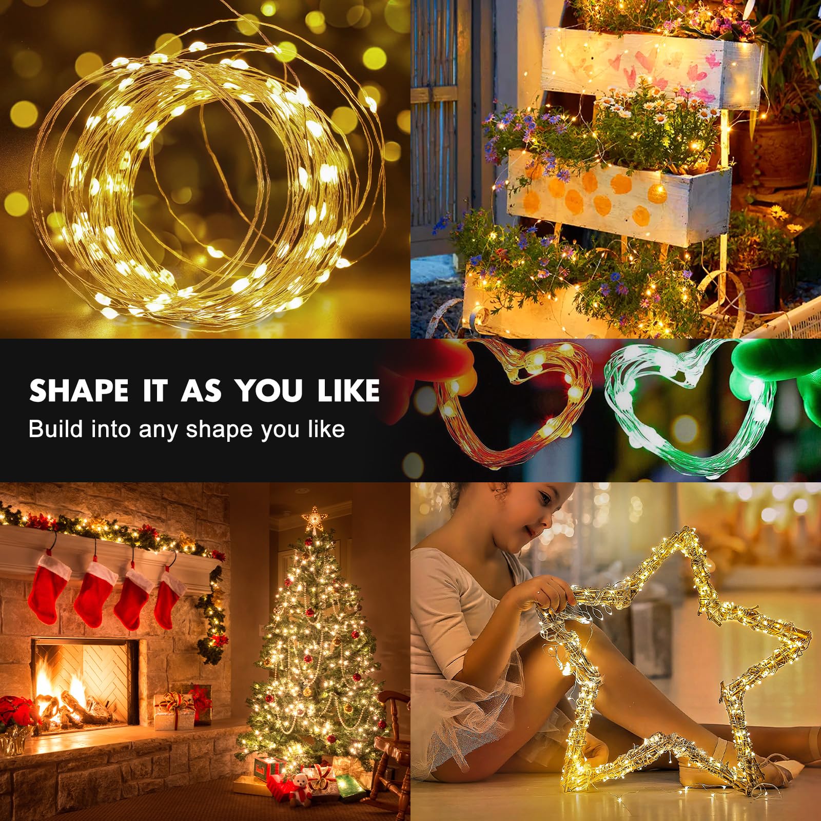 Hoofun lights wrapped on a Christmas tree creating colorful festive ambiance