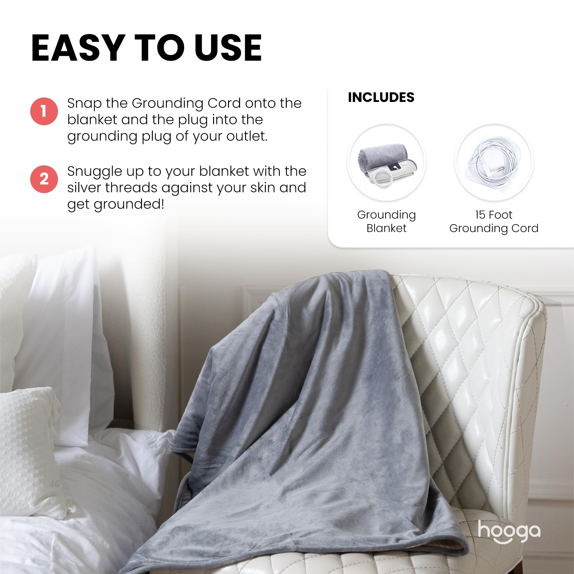 hooga blanket on bed in bedroom scene showing cozy use and relaxation