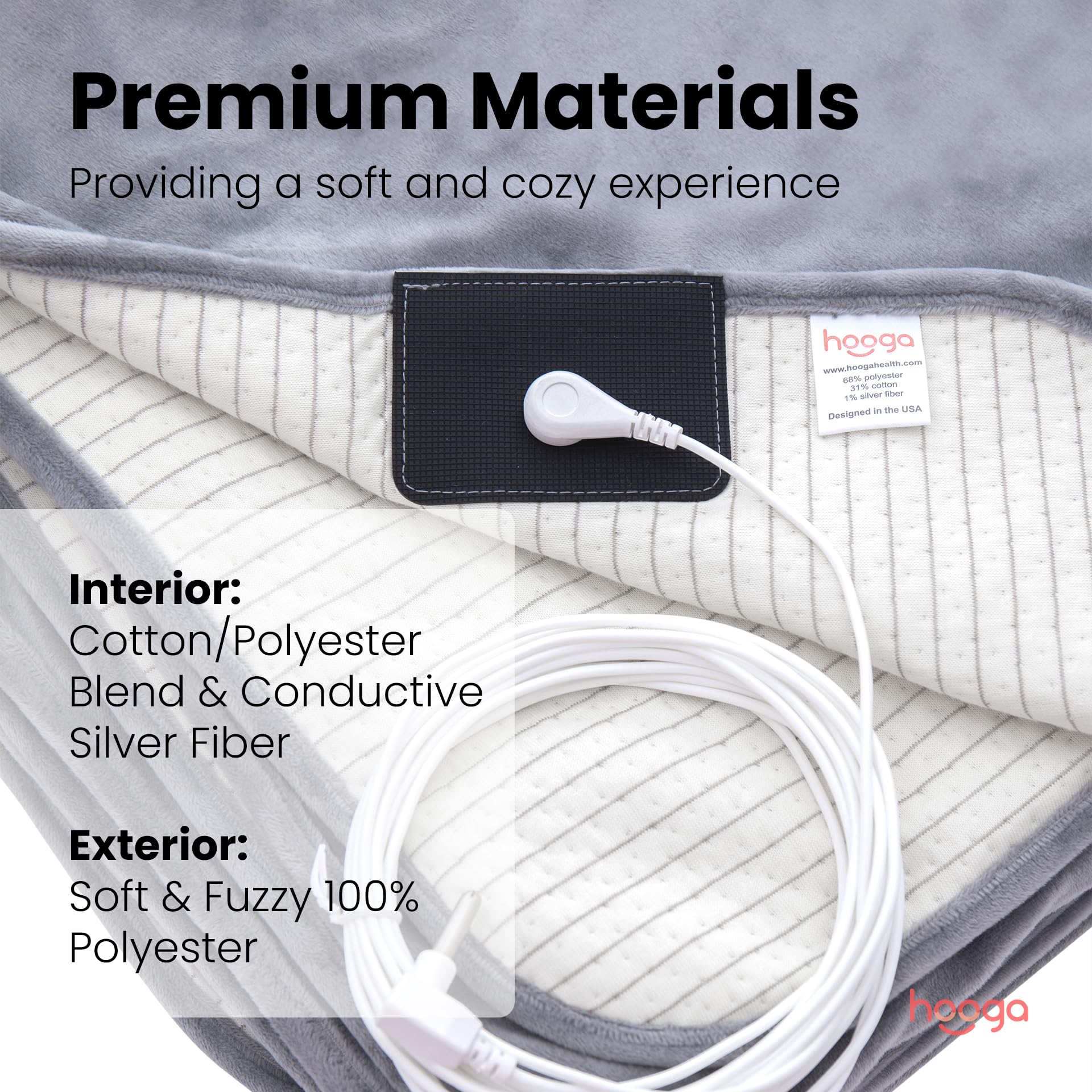 hooga close-up of silver conductive fiber interior highlighting even conductivity