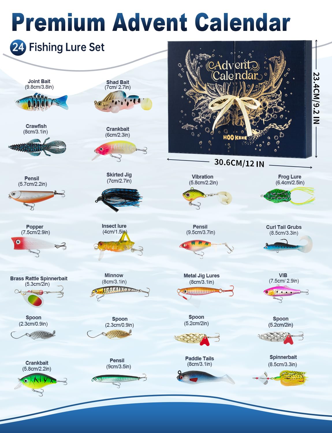 HOOK-EZE 24-lure collection spread, showing variety and immediate usability
