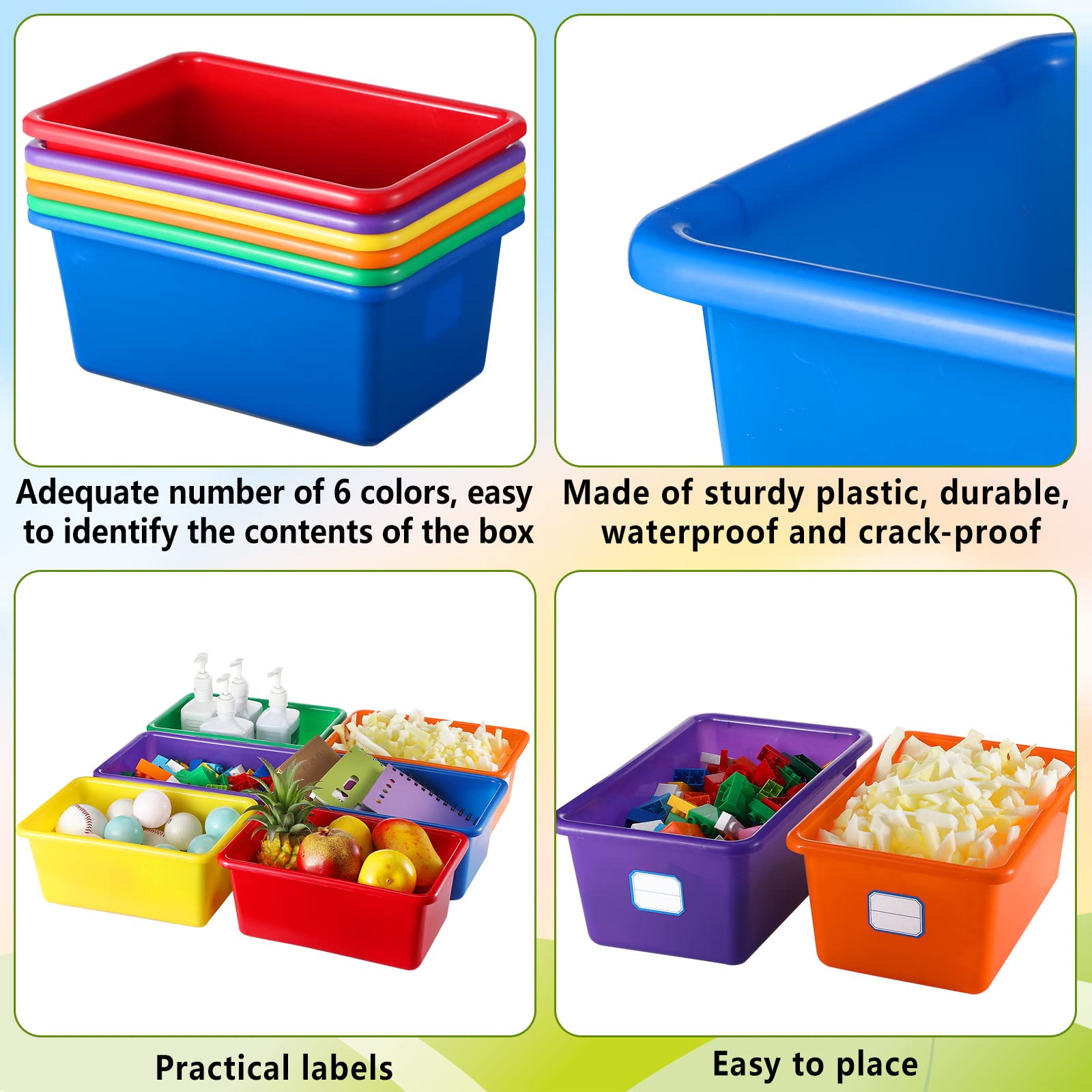Hoolerry stacked bins on classroom shelf showing space-saving benefit
