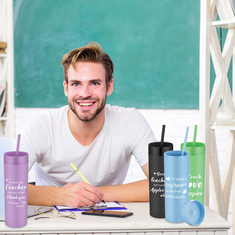 Hoolerry teacher quotes printed on cups, showing readable text and gift appeal