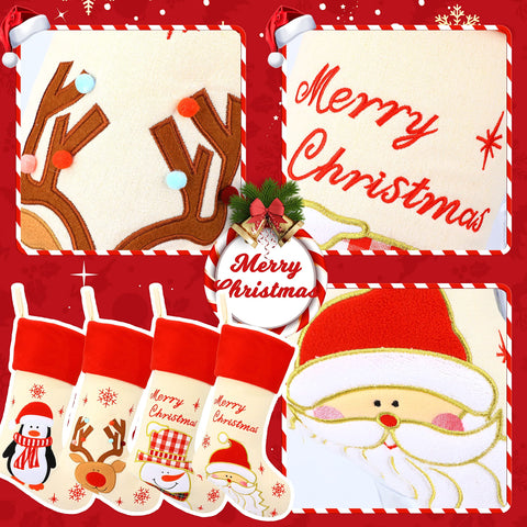 Hopearl stockings displayed on mantel showing how set enhances holiday atmosphere