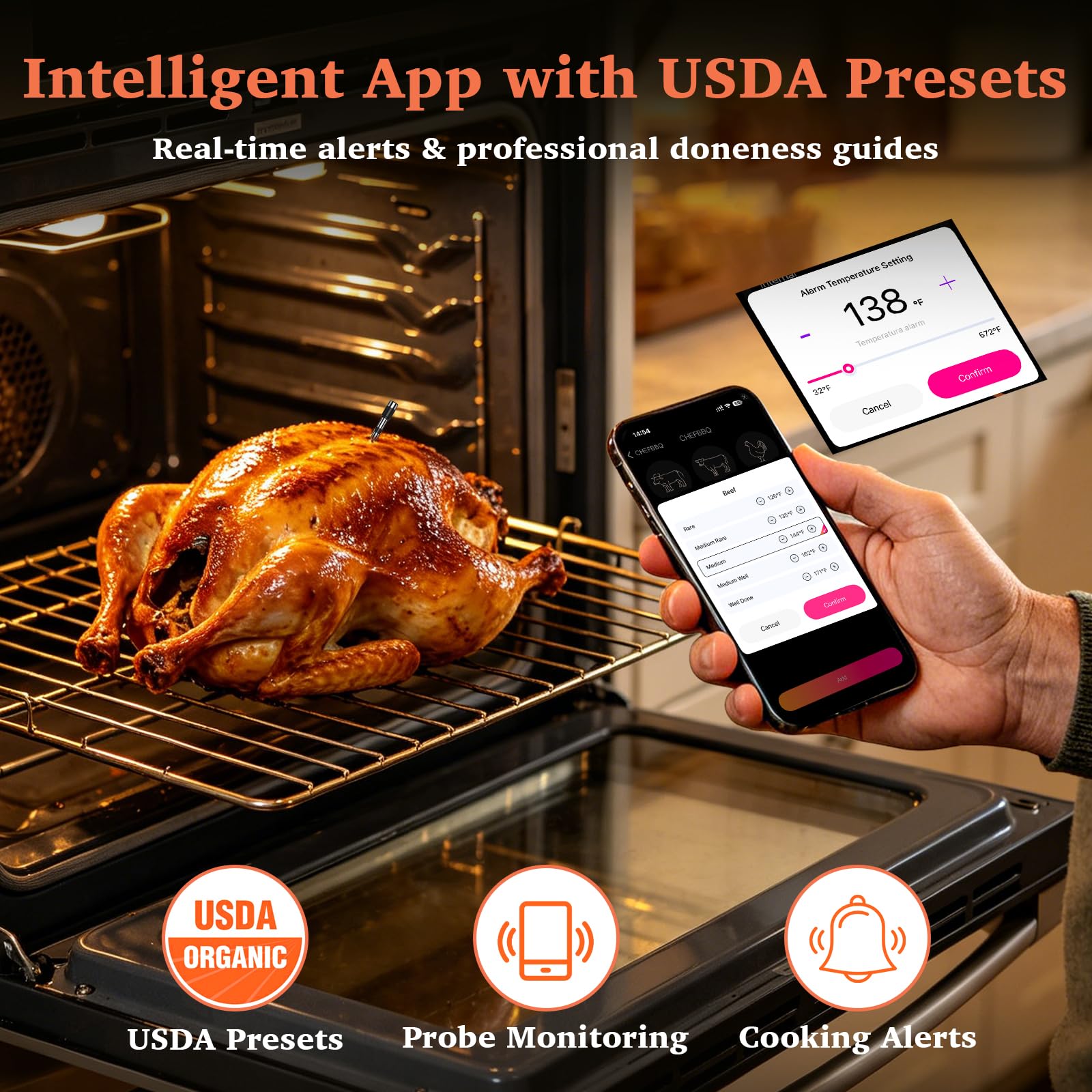 HOPEPOP smartphone app with temperature graph offering real-time tracking