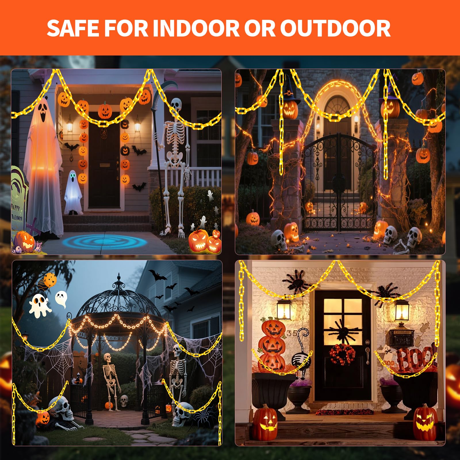 Hopolon nighttime yard display showing festive Halloween ambiance benefit