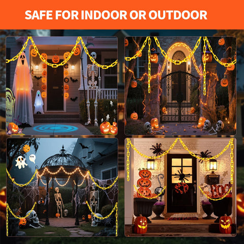 Hopolon nighttime yard display showing festive Halloween ambiance benefit