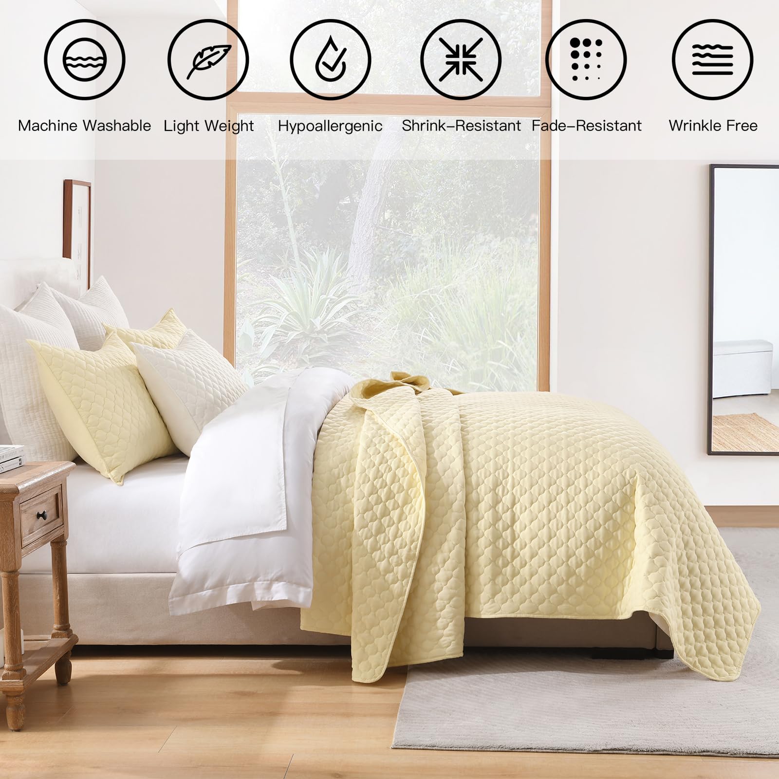 HORIMOTE HOME quilt draped on a made queen bed illustrating breathable summer weight and fit