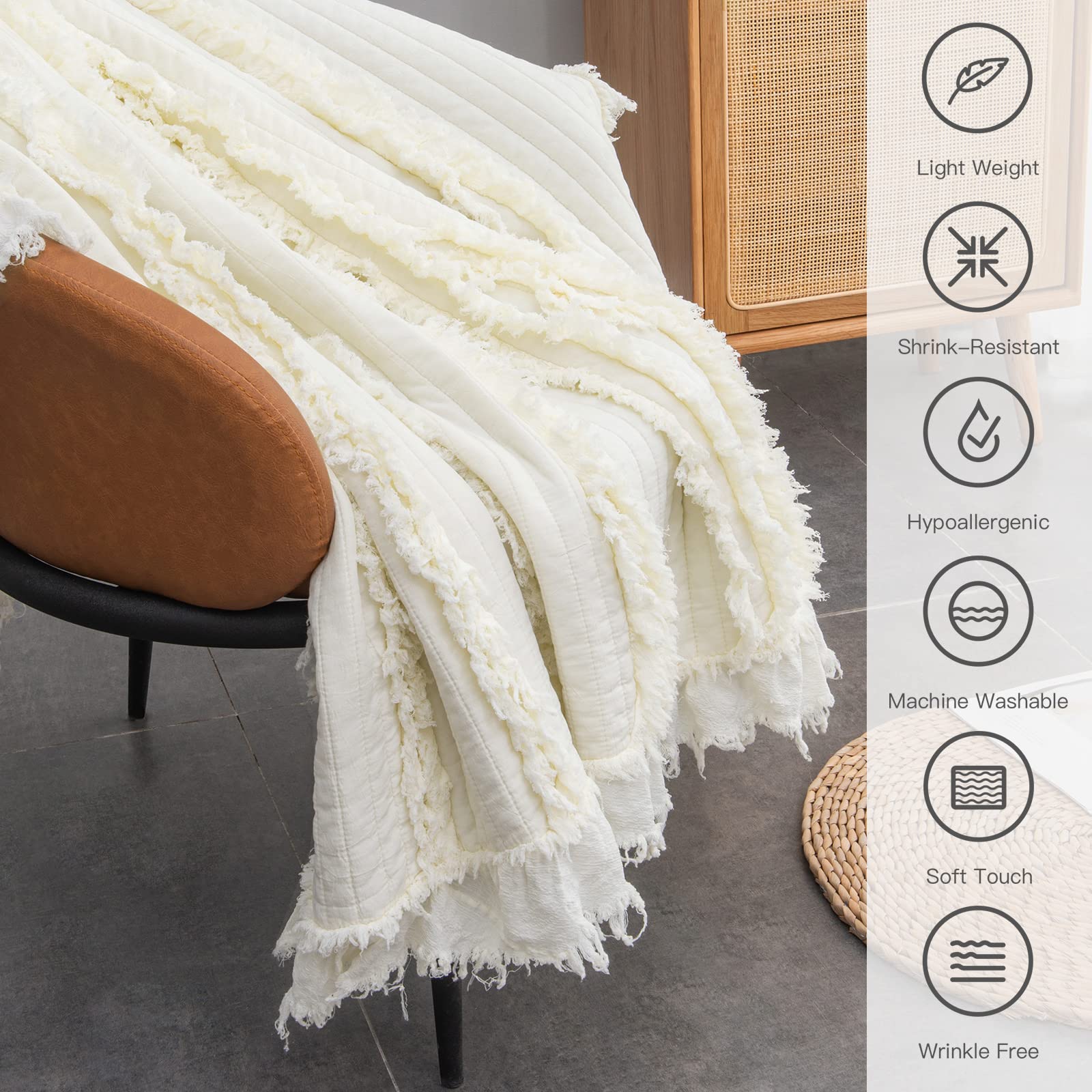 HORIMOTE HOME ruffle edge detail highlighting vintage boho styling and finish