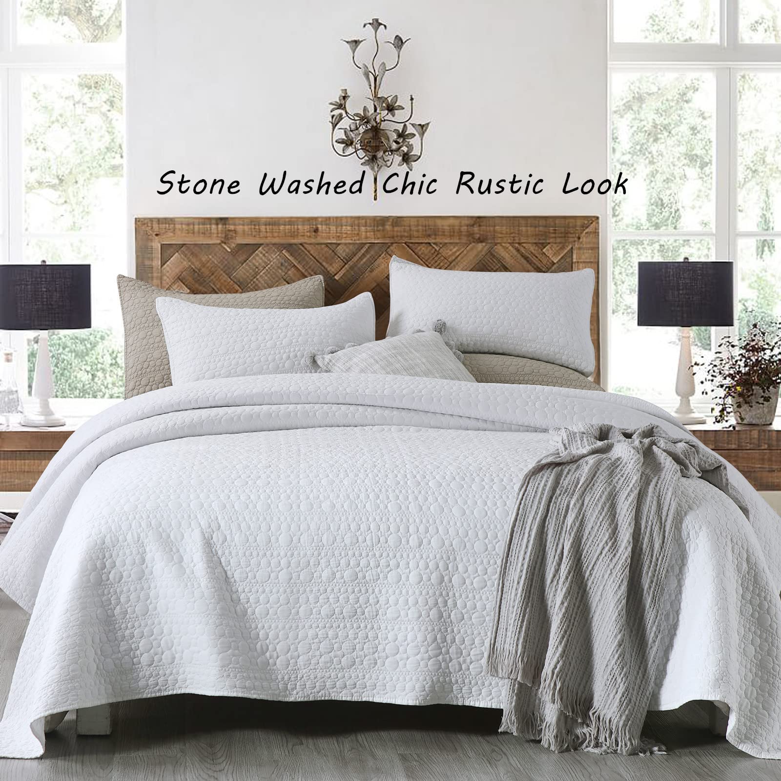 HORIMOTE HOME close-up of stitched spots pattern adding subtle texture and elegance
