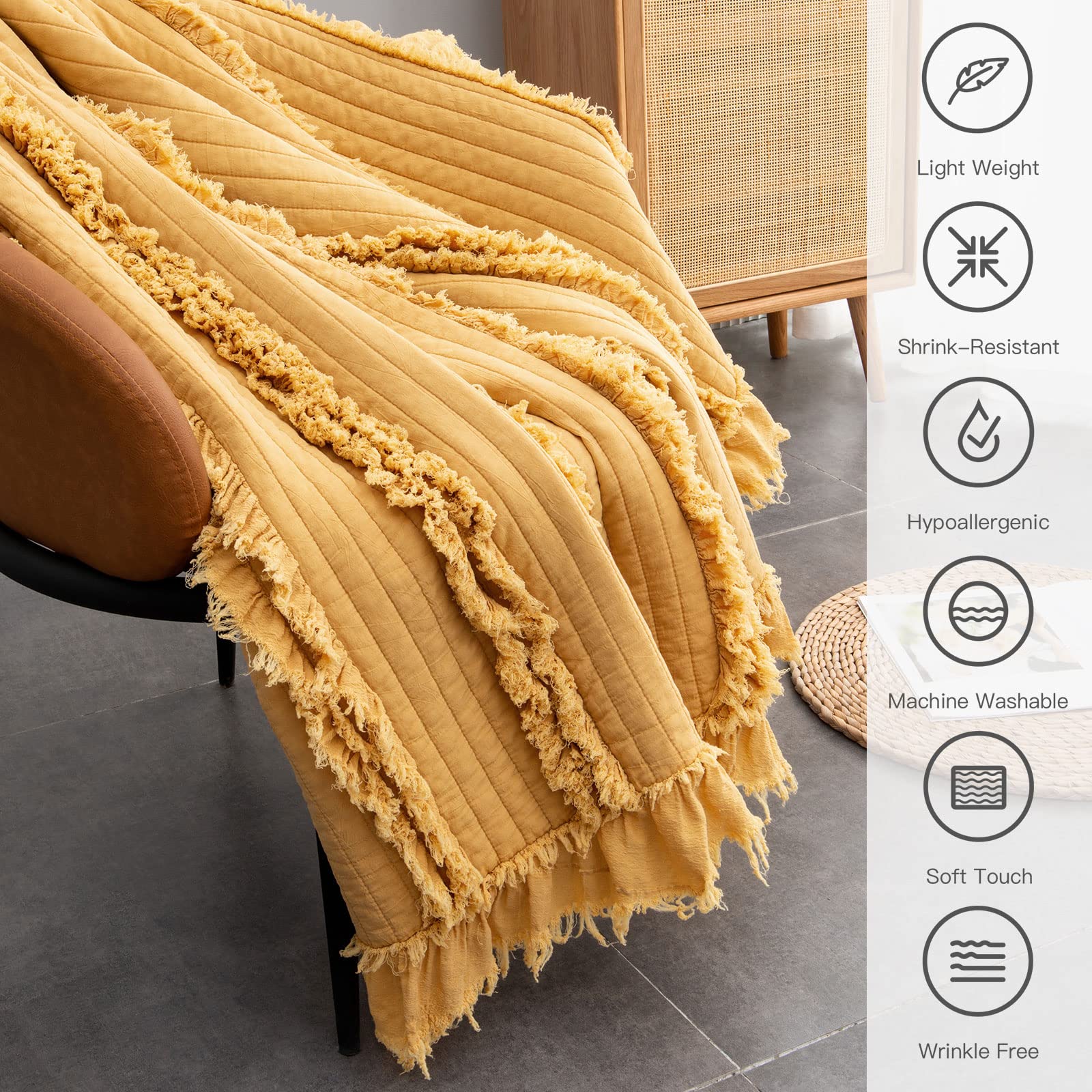 HORIMOTE HOME throw draped on sofa illustrating cozy living room accent