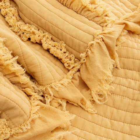 HORIMOTE HOME ruffle fringe detail showing decorative vintage charm