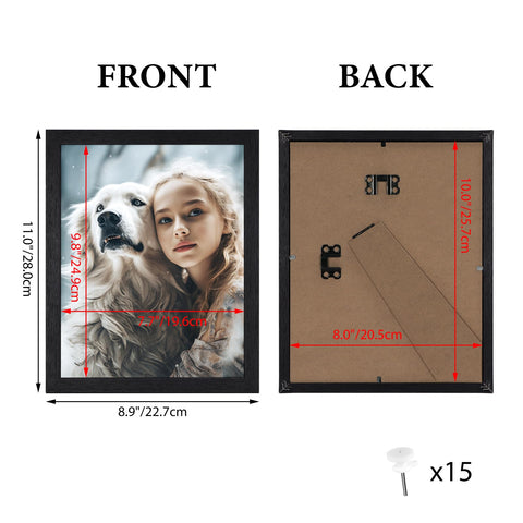 HORLIMER frame beside an 8x10 print demonstrating correct fit and scale