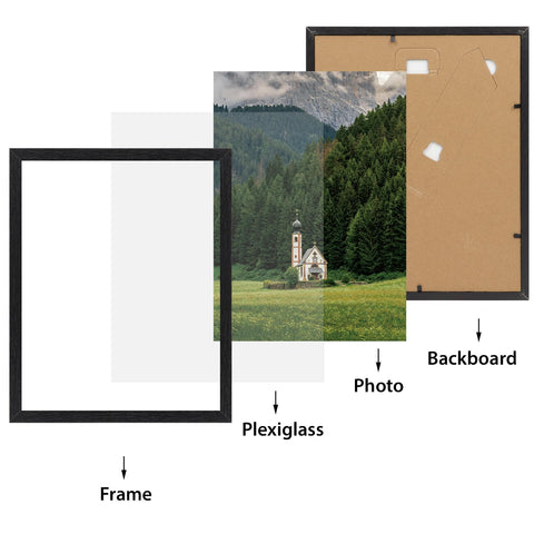 HORLIMER frame edge and dimensions label illustrating exact 8x10 fit benefit