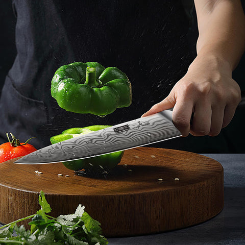 HOSHANHO acacia block top with vents for dry, protected knife storage