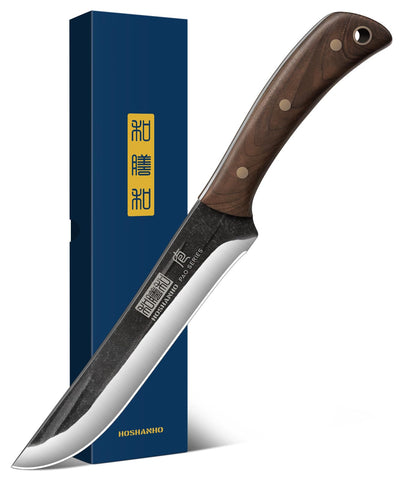 HOSHANHO front view of boning knife showing full blade and handle, precise cutting